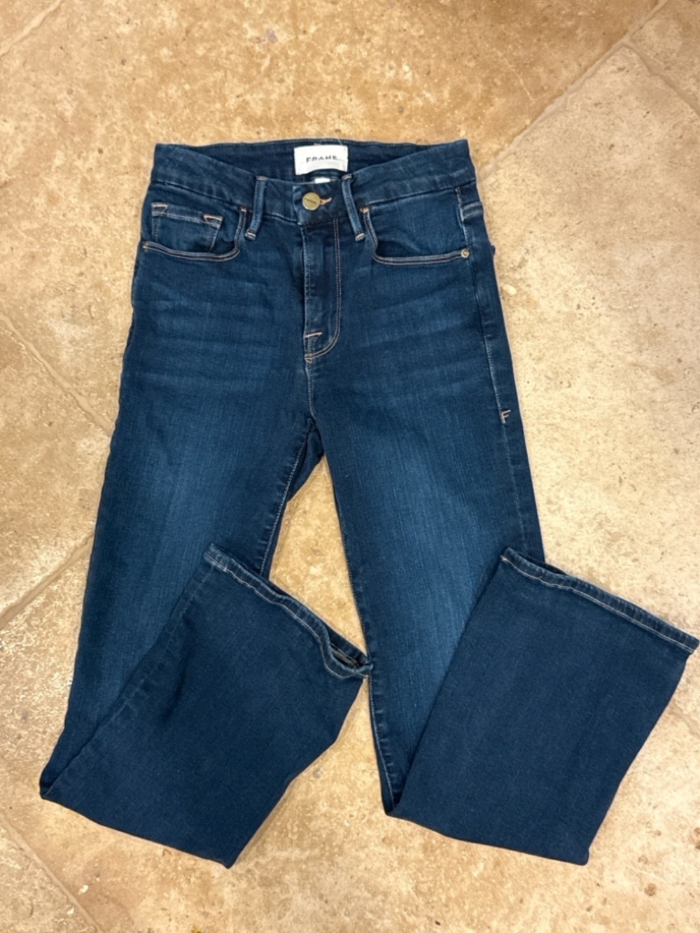FRAME Le Crop Mini Boot Jeans Size 25 Dark Wash Cropped Flare EUC Like New